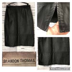 American Vintage Bronson Thomas black pencil leather skirt size 4